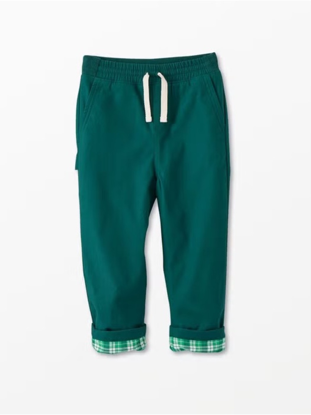 Hanna Andersson Flannel Lined Pants Cargos in Hunter Green Size 6-7 Years
